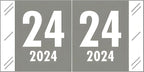 2024 Year Labels, Doctor Stuff 2024 Chart Stickers, Gray Color Coded, Tabbies 11700 Style, USA Made Year Stickers for End Tab File Folders, 1000/Roll, 1 Roll, 3/4" x 1-1/2"