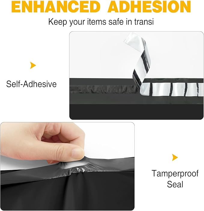 Famagic Poly Mailers, 50pc 19x24 Inch Opaque Shipping Bags, Tearproof and Waterproof Chic Mailing Envelopes, Self Seal Black