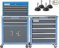 LARBANKE 5-Drawer&8-Drawer Tool Chest combination,with Universal Brake Wheels and Padded Feet,Tool Cabinet with Stainless Tabletop,Rolling Tool Chest Can be Connected Together with Connectiong Buckle