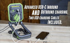PowerSmith LED Clamp Work Light 3000 Lumen Clip On Rechargeable Light Powered with120V AC or Rechargeable Battery