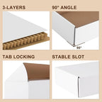 11x8x2 Inches Shipping Boxes Set of 25, White Corrugated Cardboard Box, Mailer Boxes for Small Business
