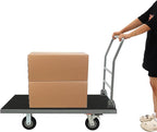 Heavy Duty Foldable Platform Truck Cart with 4 Wheels,44'' L x 28'' W Steel Rolling Flat Cart Push Cart Dolly Large Hand Truck Dolly 2500LBS Capacity Moving Hand Dolly for Groceries,Garage,Warehouse
