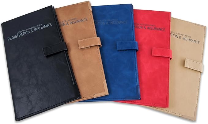 Auto Insurance and Registration Card Holder - Vehicle Glove Box Document Organizer - Car Essential Paperwork Holder for DMV, AAA, Contact Information Cards - Premium PU Leather Wallet Case - Green