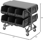 Akro-Mils 30260 AkroBins Plastic Storage Bins, Space-Saving Stackable Bins for Garage, Pantry, Craft Organization, 18" x 11" x 10", Black, 6-Pack