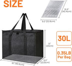 Bodaon 2-Pack Insulated Food Delivery Bag With Hard Bottom, XL Cooler Bags, Rideshare Delivery Bag, grocery bags Cold/Hot Styrofoam Carrier for Travel/Shopping/Catering/Car