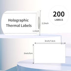 2x3 Inch White Thermal Labels, 200 Blank Stickers for Price, Barcode, Mailing, Name, DIY Custom Logo Design
