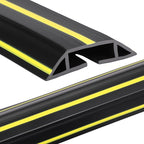 Pangda 20 FT Floor Cable Cover Heavy Duty Cord Cover Protector Power Cable Protector Soft Extension, Organize and Protect Wire on Floor for Home Office or Outdoor Settings (Black, Yellow)