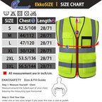 Hi Vis Reflective Safety Vest for Men Women Mesh Class 2 High Visibility Vest with Pockets,Meets ANSI/ISEA Standards(EK170-Mesh-Yellow-M)