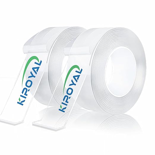 Double Sided Tape Heavy Duty, Nano Double Sided Adhesive Tape, Clear Mounting Tape Picture Hanging Adhesive Strips (2 Rolls, Total 20FT), Weatherproof for Indoor or Outdoor