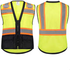 ProtectX 6 Pockets High Visibility Safety Vest for Men Women Class 2 Reflective Hi Vis Work Construction Vest