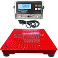 SellEton SL-700-2x2-2.5K 24" x 24" (2' x 2') Industrial Floor Scale with Capacity of 2,500 lbs 0.5 lb - Red