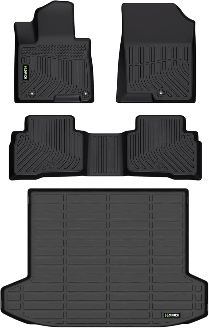All Weather car Floor Mats & Cargo Liner for Hyundai Tucson Hybrid 2022-2025 2026 (Trunk Area with Subwoofer Model) Custom Fit Full Set Accessories - Black