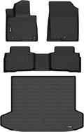 All Weather car Floor Mats & Cargo Liner for Hyundai Tucson Hybrid 2022-2025 2026 (Trunk Area with Subwoofer Model) Custom Fit Full Set Accessories - Black