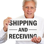 SmartSign-S-5803-AL-14 "Shipping And Receiving" Sign | 10" x 14" Aluminum - Black on White