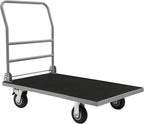 Heavy Duty Foldable Platform Truck Cart with 4 Wheels,41'' L x 25'' W Steel Rolling Flat Cart Push Cart Dolly Large Hand Truck Dolly 2200LBS Capacity Moving Hand Dolly for Groceries,Garage,Warehouse