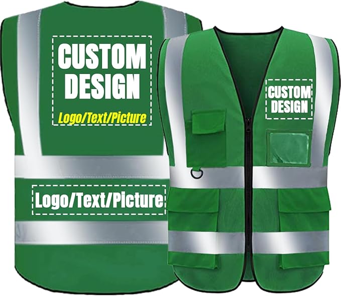 BeautyWill Custom Logo Safety Vest Class2 High Visibility Reflective Vest Breathable Construction Vest