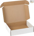 12"x9"x3" Shipping Boxes Set of 5, White Corrugated Cardboard Box Literature Mailer