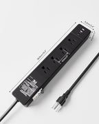 4-Outlet GFCI Power Strip with 4 USB Ports (2 USB-C), 6FT Heavy Duty Surge Protected Extension Cord, 15A/1875W, Wall Mountable Outlet Extender for Garden, Office, Pressure Washer, Lawn