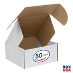 BOX USA 12" Deluxe Shipping Boxes 12"L x 12"W x 6"H, 50-Pack - White Box Mailers for Packaging, Storage, Gifts or Bulk Business Orders