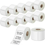 4200 Pcs 2.25" x 4" 3-Proof Direct Thermal Shipping Labels Compatible with Zebra LP2824 Plus ZD410 ZD411 ZD420 ZD421 ZP450 ZP505, 12-Roll Waterproof Mailing Address Labels for Rollo MUNBYN