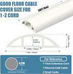 Floor Cord Covers for Wires 20FT Cable Hider Wire Cover Self Adhesive Cord Hider Floor for Offices, Homes, Workshops, Warehouses Cable Cavity 0.39" W x 0.27" H