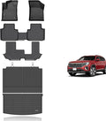 KELCSEECS® Floor Mats & Cargo Liner Custom for Volkswagen Atlas 2026 2025 2024-2018 7 Passenger Bench,All Weather Protection Anti-Slip TPE Floor Liners Full Set Volkswagen Atlas Accessories Black