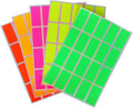 Royal Green Color Code Stickers Rectangle 4cm x 1.9cm Rectangular Neon Labels in Fluorescent Yellow/Pink/Orange/Green/Red (40mm x 19mm) - 400 Pack