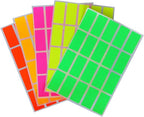 Royal Green Color Code Stickers Rectangle 4cm x 1.9cm Rectangular Neon Labels in Fluorescent Yellow/Pink/Orange/Green/Red (40mm x 19mm) - 400 Pack