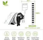 Compatible Continuous Labels Replacement for DK-2205 (2.4 in x 100 ft), Use with Brother QL Label Printers (12 Rolls + 1 Frame, 30.48m Length Labels/Roll)