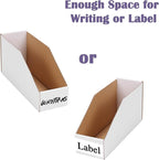 EXYGLO Cardboard Storage Bins 35 Pack, 9.4x3x4.5 Inch Cardboard Boxes, Corrugated Organizer Bins for Pantry, Shelves, Garage, Office, Shop, White