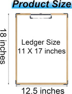 Acocony 11x17 Clipboard Vertiacal with Hardware Corner Guard Extra Large Clipboard Hardboard Low Profile Clip 11 x 17 Clipping Board MDF Pack of 1
