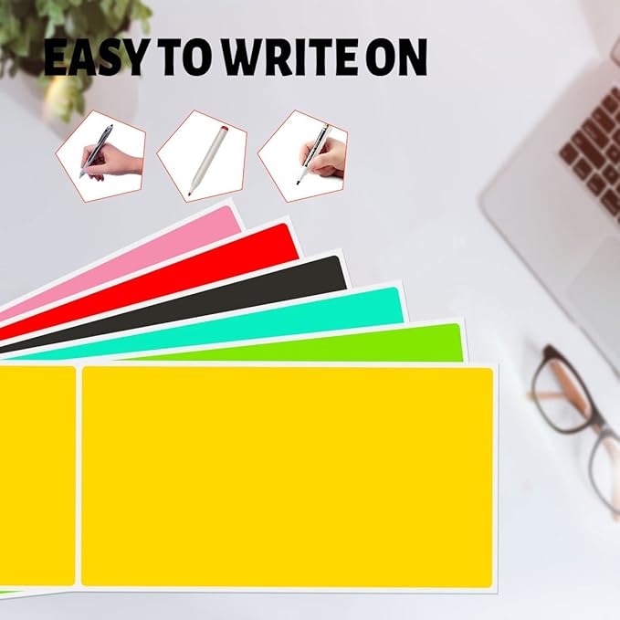 PARLAIM Large 5 x 3 inch Rectangle Color Coding Sticker, Writable Square Color Code Inventory Label for Moving Box (250pcs Sky-Blue)