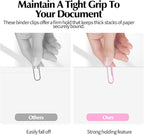 Cute Paper Clips Binder Clips Combo Set, 165 Psc, Assorted Size Paper Clips for Office, Cute Office Supplies Set, Purple (Colorful)