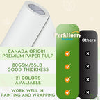 PerkHomy 24" x 1,440" (120') White Kraft Paper Roll for Craft Bulletin Board Paper Art Table Covering Crafting Gift Wrapping Bouquet Packing Parcel 80GSM 55LB (White, 24" x 120')
