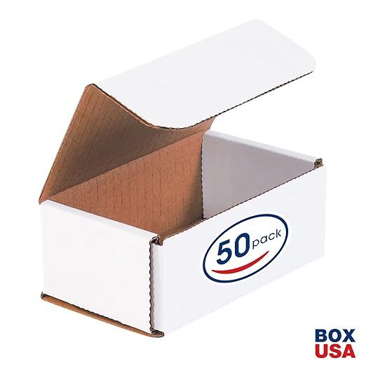 Box USA BM532 5"L x 3"W x 2"H, White (Pack of 50)