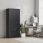 BESFUR 71" H Metal Storage Cabinet with 1 Lockable Drawer and 2 Lockable Doors, Garage Storage Cabinet with 2 Adjustable Shelves, Locking Cabinet for Garage, Office, School - Black