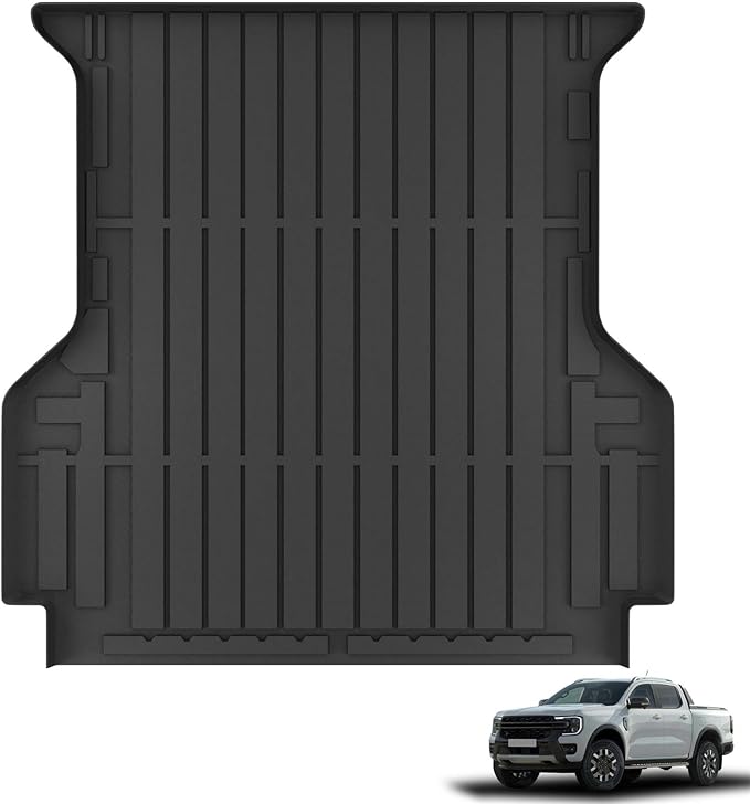 KARPAL Truck Bed Mat for Ford Ranger 2024 2025 2026 (5FT, 59.6" Bed), All Weather TPE Truck Bed Liner Cargo Trunk Accessories for Ranger
