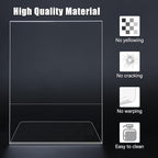 3 pack 8.5x11 Acrylic Sign Holder for Picture Frames, L Shape Clear Plastic, Plastic Sign Holder,Menu Holder, Unbreakable Table Sign Holder for Restaurant, Office, School, Store and Home Use