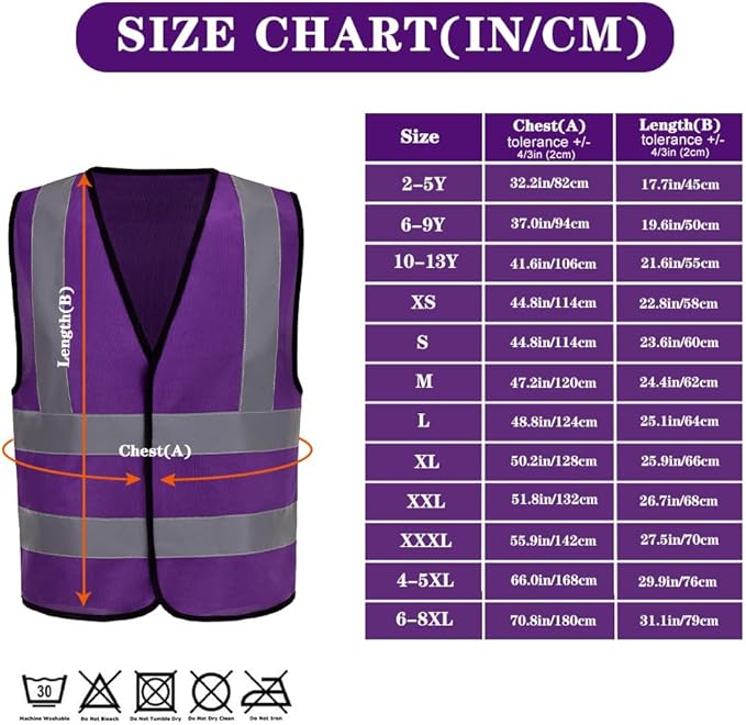 AYKRM 12 colour High visibility viz vest hi vis viz reflective work construction safety vest (XS-8XL)
