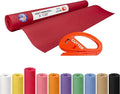 Christmas Red Kraft Paper Roll 36" x 2160" (180 feet) with Cutter - USA-Made Wrapping Paper for Packing, Moving, Shipping & Crafts/Arts - 100% Recyclable Natural Craft Material by IDL Packaging