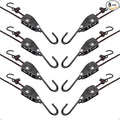 1/4" Ratchet Tie Down Straps: 8 Pack of Adjustable Rope Hangers - Garage Accessories for Quick Hanging