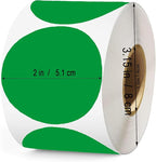 2 Inch Green Round Thermal Labels,600 Labels/Roll,Self-Adhesive Circle Inventory Stickers, Multi-Purpose Round Roll Thermal Printing Stickers for Business and Domestic Use