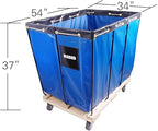 Basket Trucks,Service Carts Blue 24 Bushel Knock Down Truck,Carts, 32.0 cu. ft, 600 lb, 54" L X 34" W X 37" H Capacity