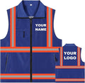 YOWESHOP Lightweight Zip-Up Safety Vest with Pockets for Outdoor Activities,Custom Logo Sleeveless Windbreaker