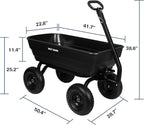 BILT HARD 1200 lbs 7 Cu Ft Poly Garden Dump Cart with 2-in-1 Convertible Handle, Quick Release, Dump Wagon Heavy Duty for Yard, Outdoor