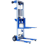 122" 400lbs Material Lift Winch Stacker, Hand Winch Lift Truck with Fixed-Leg, Manual Material Lifter Pallet Stacker for Contractor, Workshop, Industrial, 34.60" L x 24.80" W