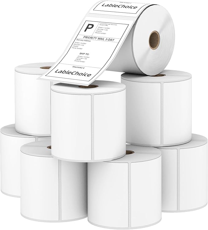 8 Rolls 450 Pcs 4x6 3-Proof Direct Thermal Shipping Labels Compatible with Zebra 2844 Zp-450 Zp-505 Zp-500, LabelChoice 3600 Labels 1" Core Permanent Adhesive Sticker Labels for Rollo, MUNBYN Printer