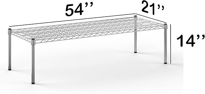 21''W x 54''L x 14''H Chrome Plated Wire Dunnage Rack | Off The Floor Storage