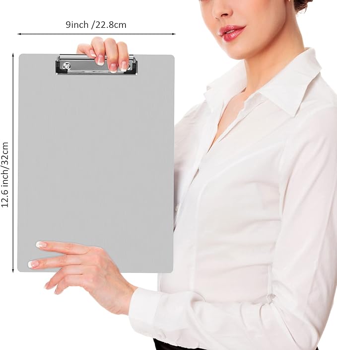 Epakh 2 Pieces Clipboard Bulks Metal Clipboard Aluminum Office Low Profile Clip Standard A4 Letter Size Metal Clip Board, Size 12.5 x 9 Inch