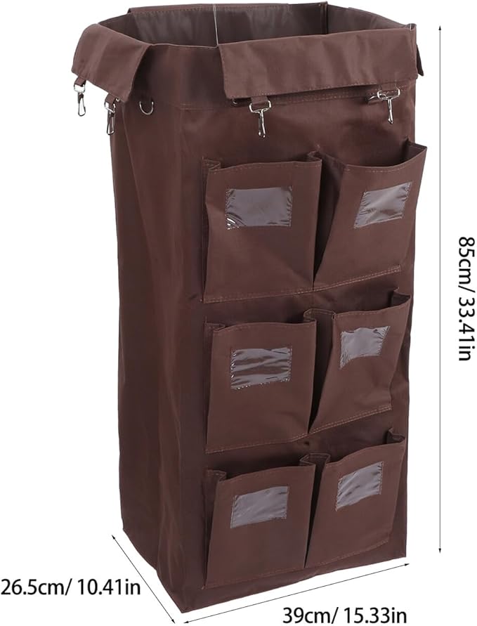Generic High Capacity Janitorial Cart Bag with Rectangular Cleaning Cart Replacement Organizer for Hotel Housekeeping Hanging Garbage Bag